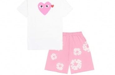 CDG Heart + Pink Denim Set