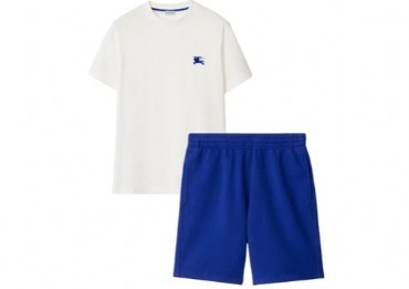 Burberry Tee + Blue Short Set