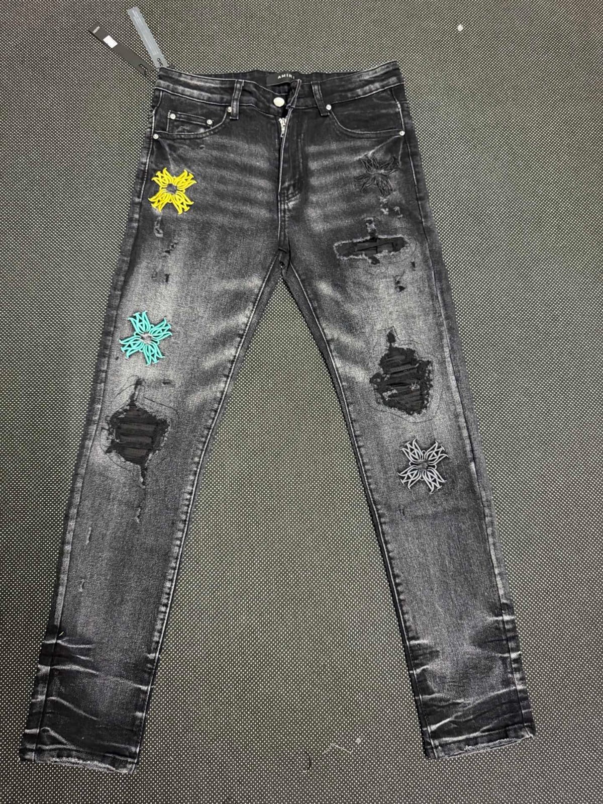Amiri Multi-Color Cross Patch Jeans