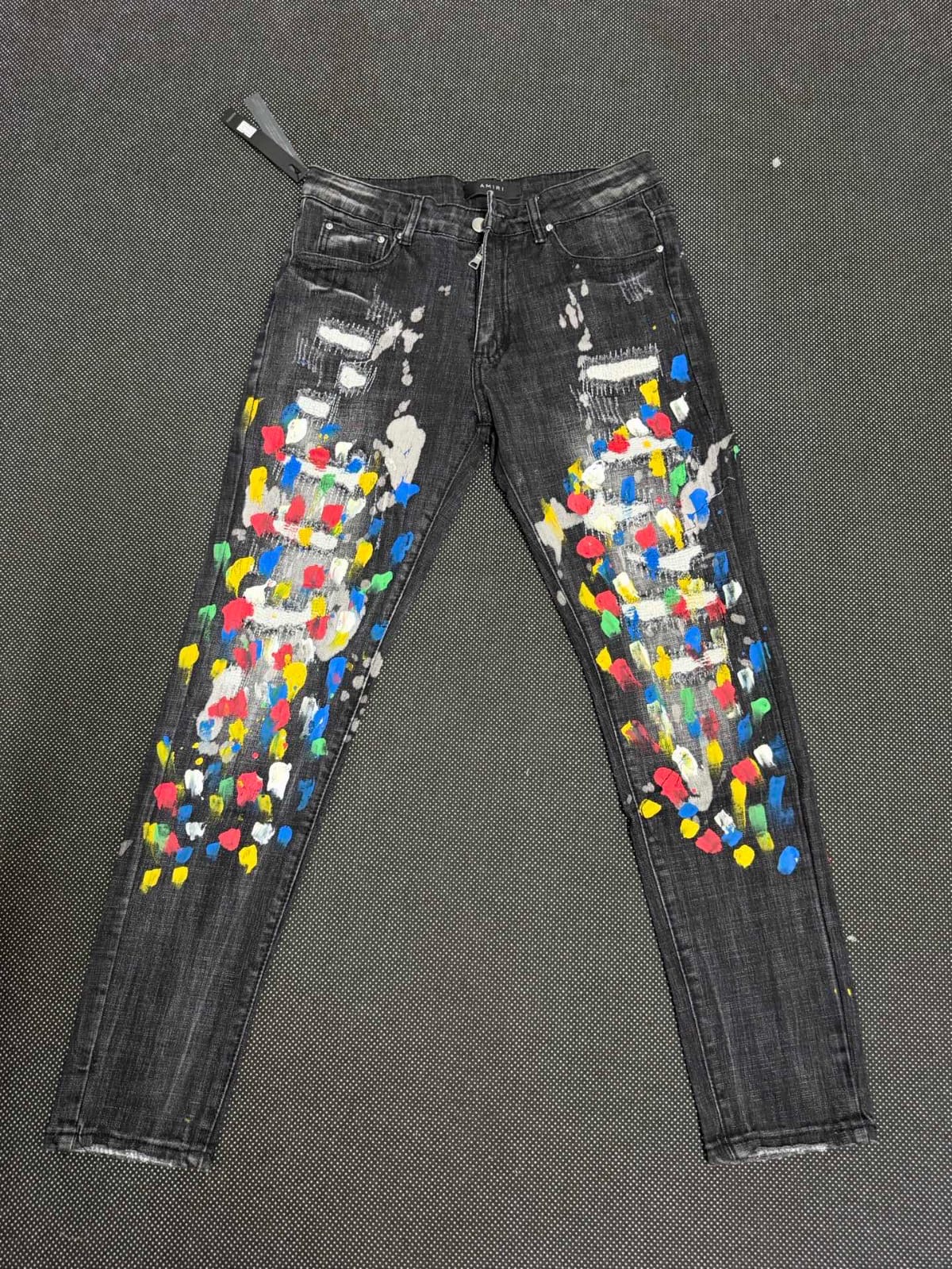 Amiri Paint Splatter Distressed Jeans
