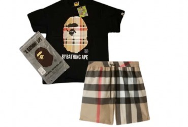 Bape Ape Black + Burberry Set