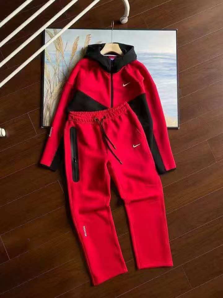 Nike x NOCTA Tech Fleece Tracksuit — Red/Black