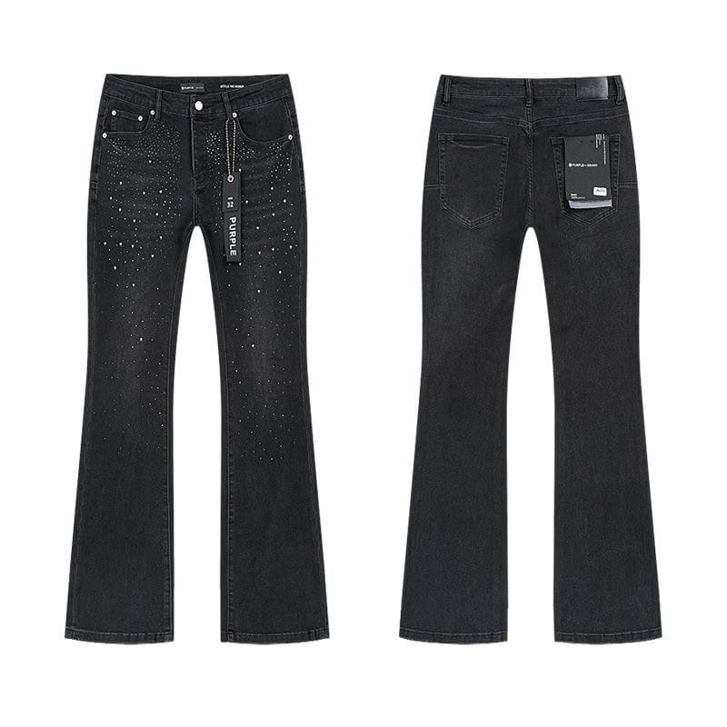 Purple Brand Rhinestone Flare Jeans